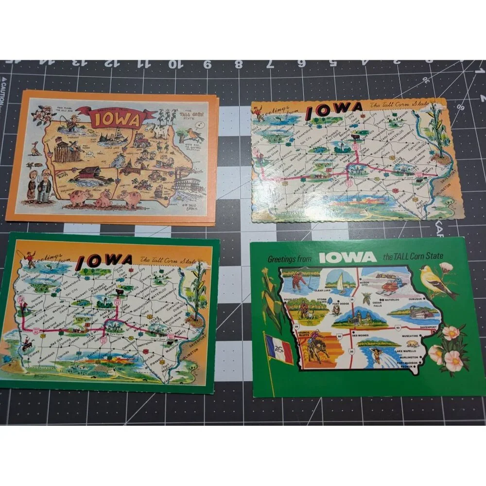 Iowa State Post cards 1988 DAVID UEBKE‎ + other lot of 5 unposted